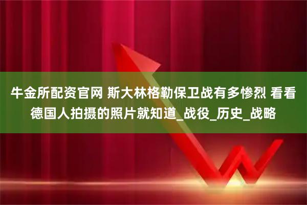 牛金所配资官网 斯大林格勒保卫战有多惨烈 看看德国人拍摄的照片就知道_战役_历史_战略